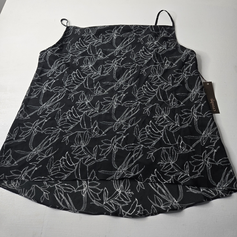 Black and White Floral Tank Top